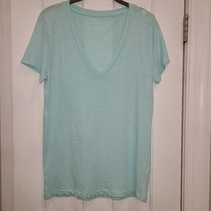 🩵 J. Crew Slub Cotton V Neck Tee Shirt